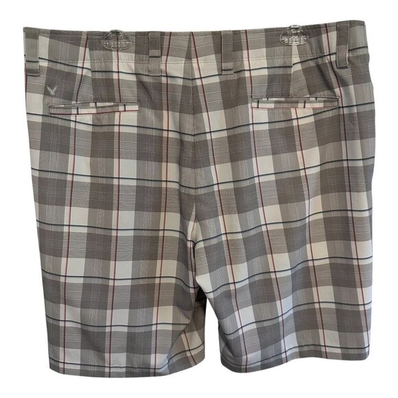 Callaway Men's White/Gray Plaid Shorts Size 38 - Picture 2 of 8